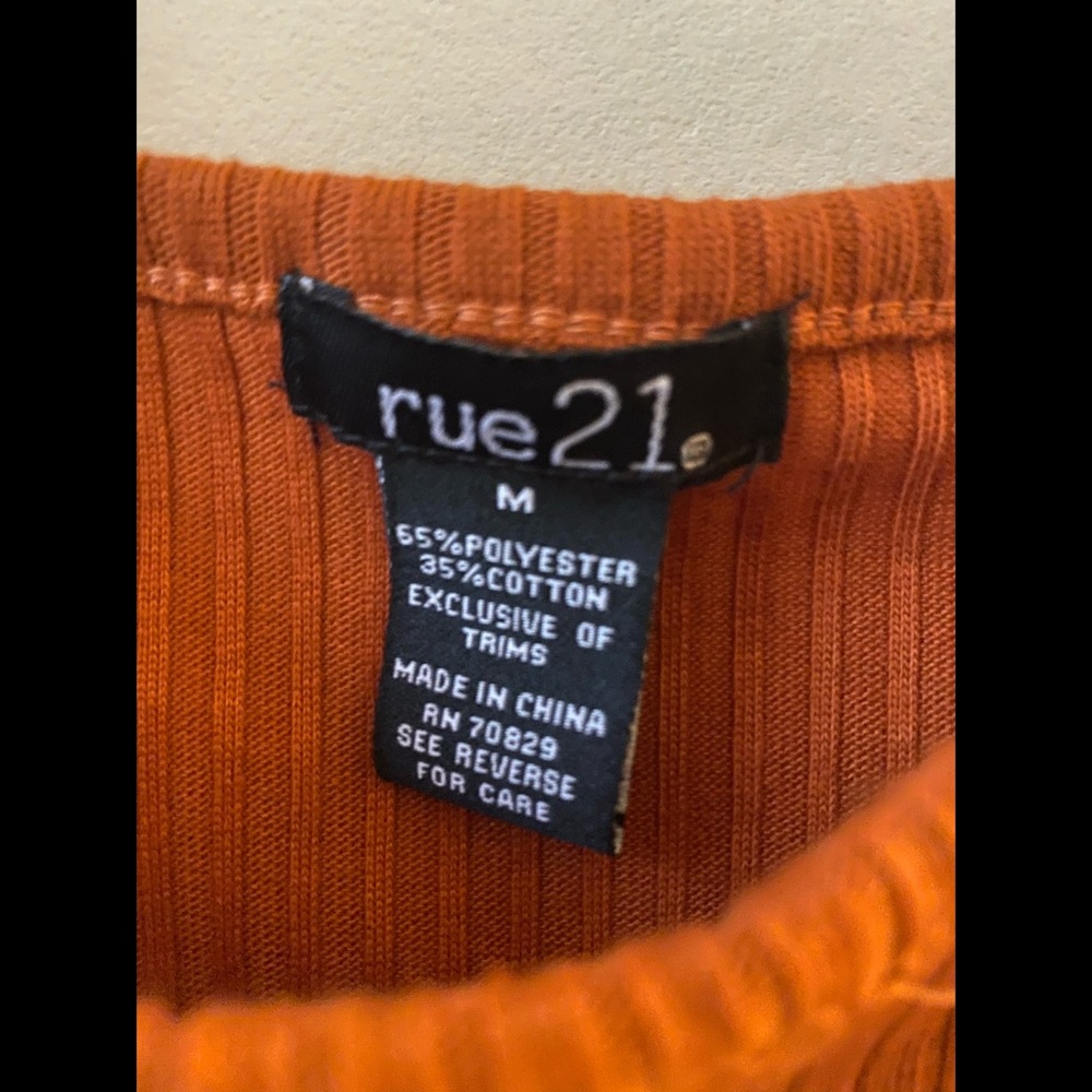 Orange Rue21 Button Tank - Picture 3 of 5